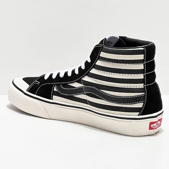 VANS | Sk8-Hi Pro 138 SF Stripe Black & Marshmallow Skate Shoes - Picture 9 of 9